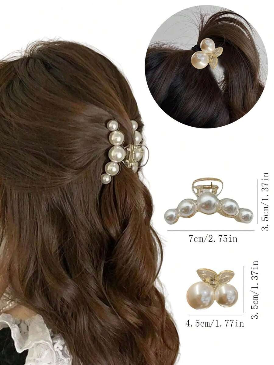 SHEIN مشبك شعر مزين بخرز لؤلؤ