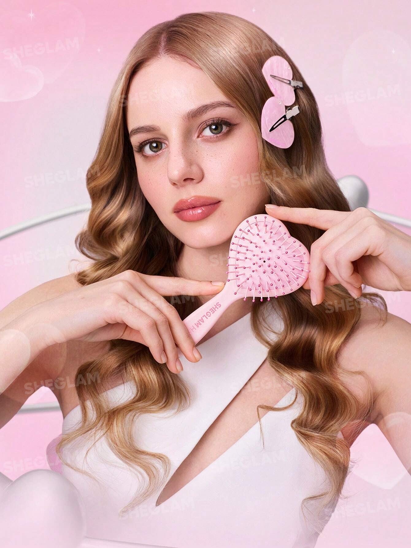 SHEIN SHEGLAM HAIR فرشاة مرنة لفك التشابك وتدليك فروة الرأس
