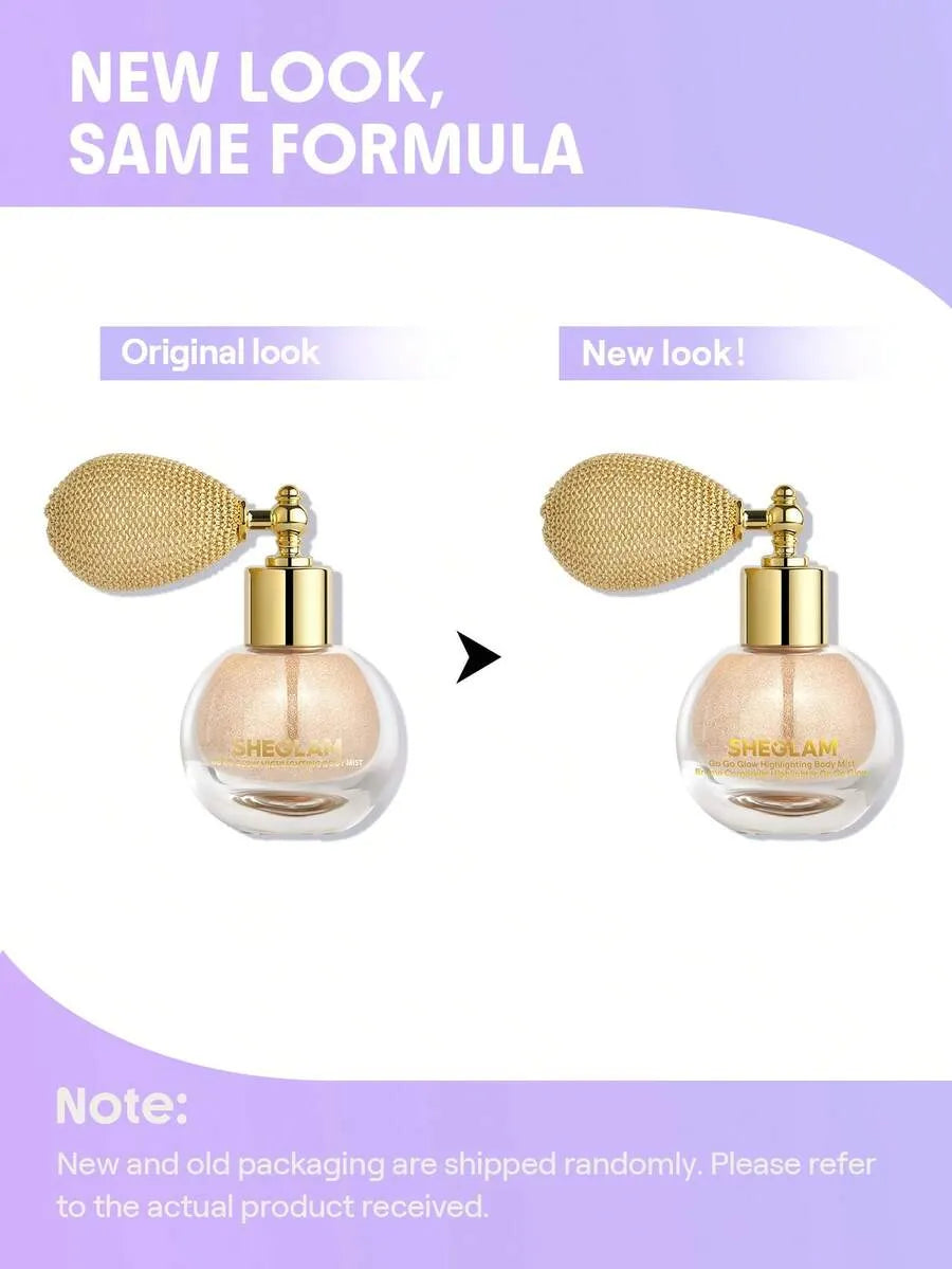 SHEIN SHEGLAM Go Go Glow Champagne Shimmer رذاذ هايلايتر للجسم بلون  بلمعة لامعة