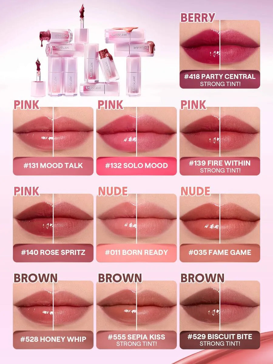 SHEIN SHEGLAM Glazed & Locked صبغة شفاه لامعة 131