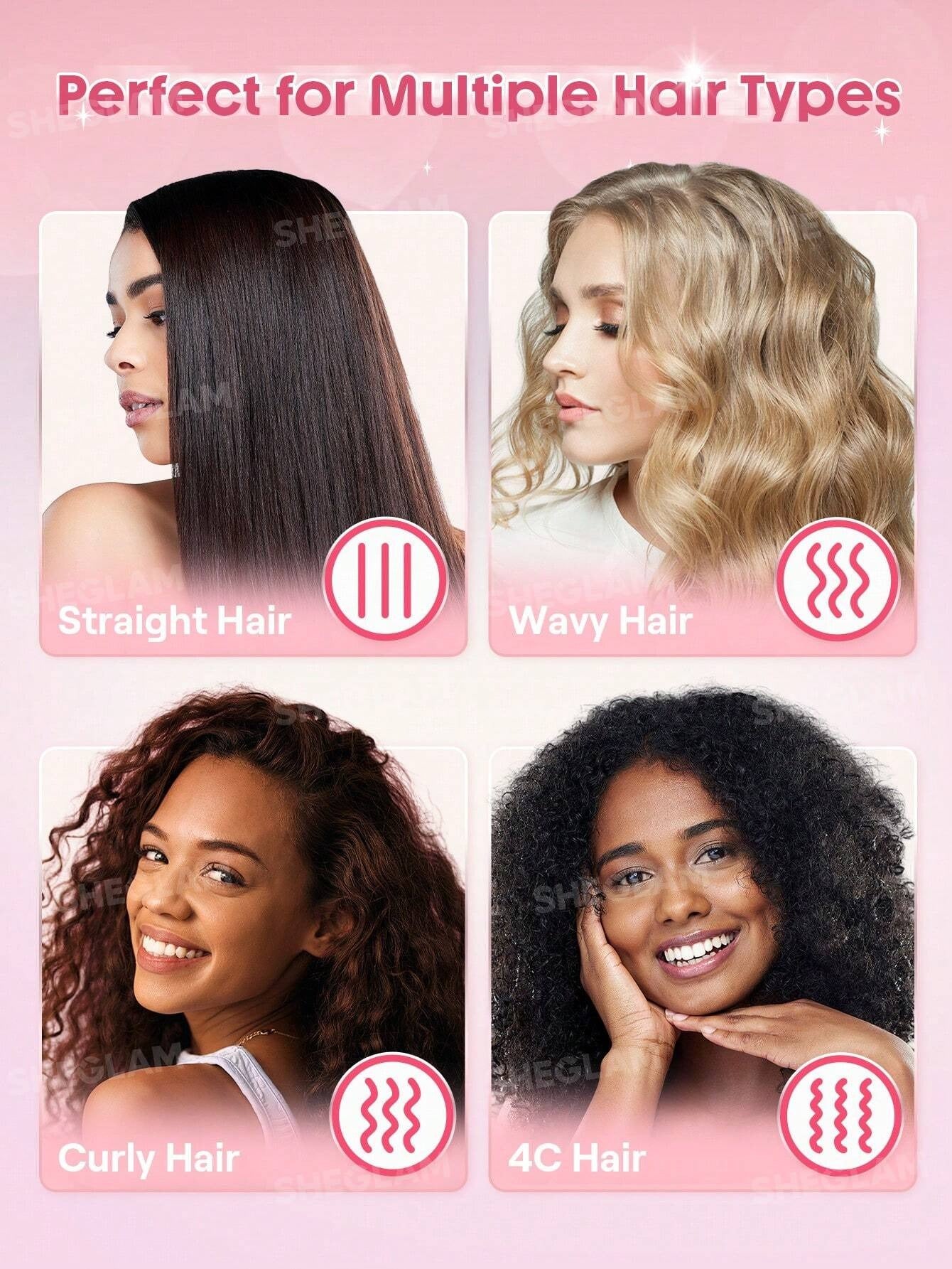SHEIN SHEGLAM HAIR فرشاة مرنة لفك التشابك وتدليك فروة الرأس