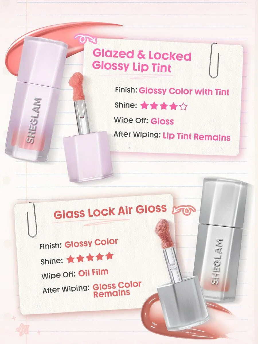 SHEIN SHEGLAM Glazed & Locked صبغة شفاه لامعة 131