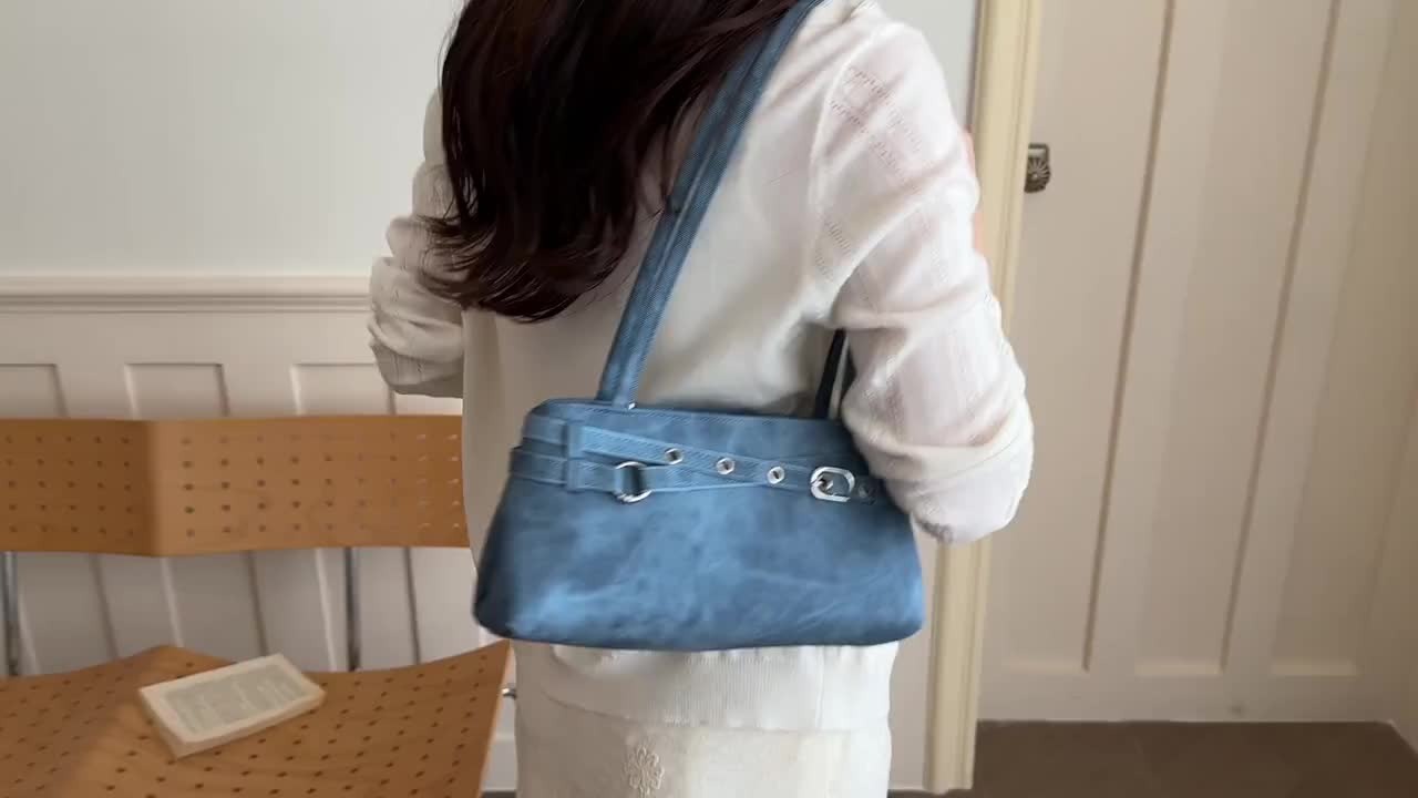 SHEIN حقيبة يد وكتف نسائية أنيقة مزينة بحزام موضة جديدة