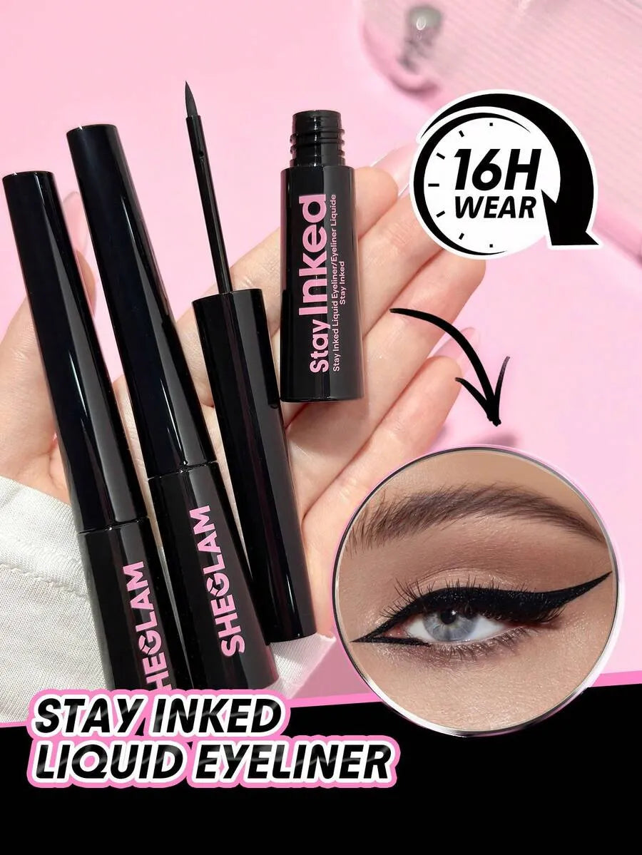 SHEIN SHEGLAM Stay Inked محدد عيون سائل مطفي بلون أسود