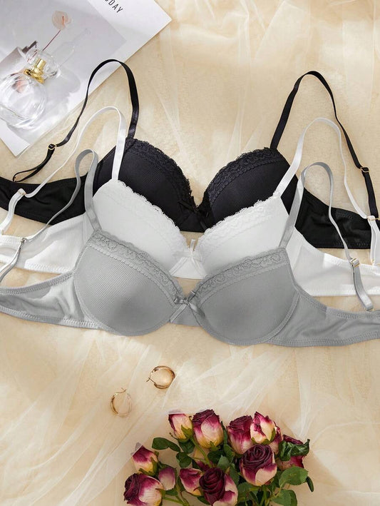 SHEIN مجموعة 3 قطع  حمالات صدر مبطنة