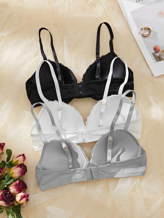 SHEIN مجموعة 3 قطع  حمالات صدر مبطنة
