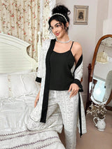 SHEIN  CottageSlumber طقم نوم من 3 قطع أنيق وناعم