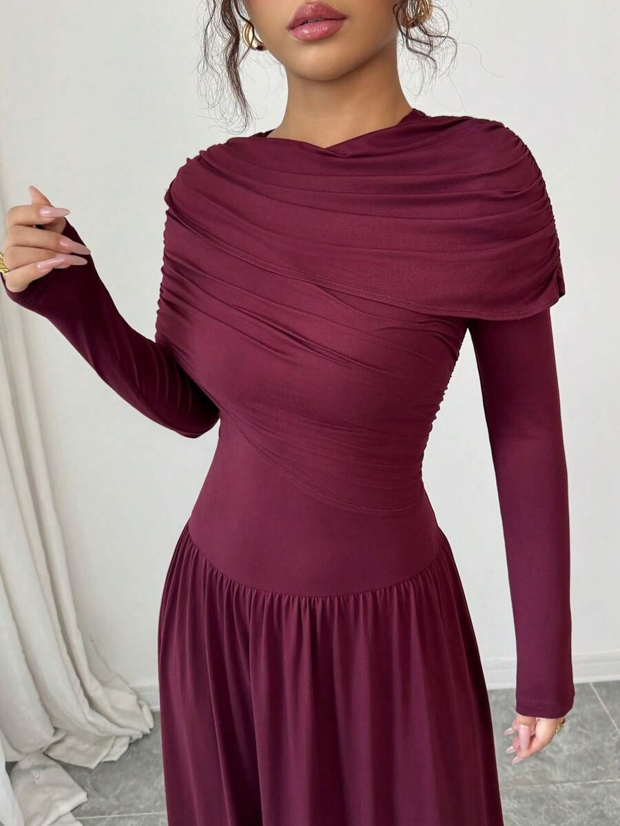 SHEIN فستان ماكسي عنابي