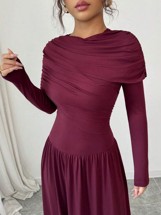 SHEIN فستان ماكسي عنابي
