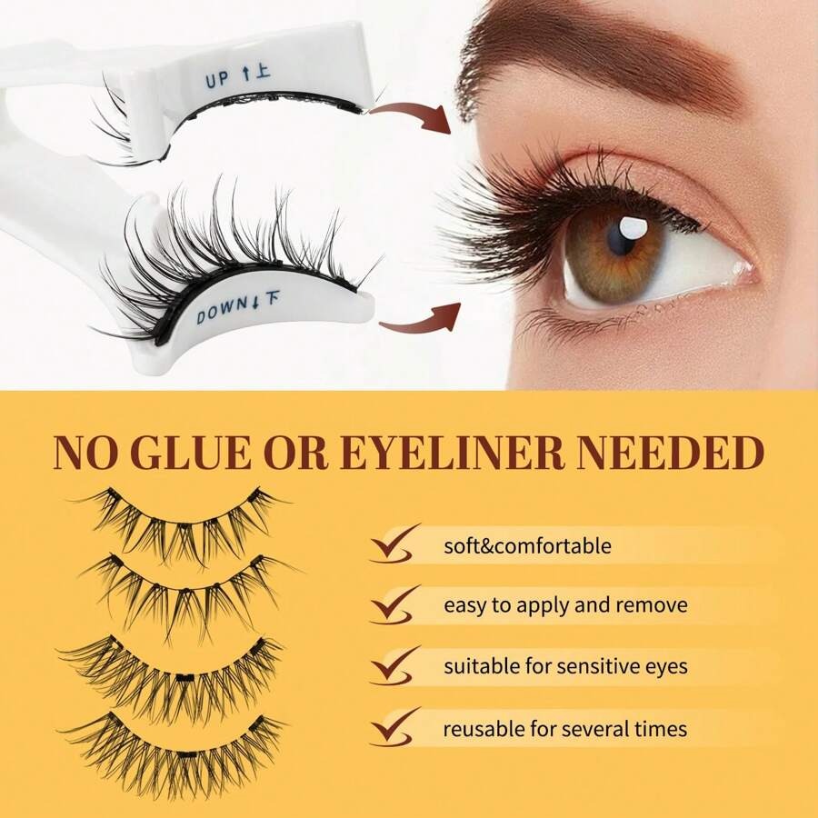 SHEIN زوجان رموش عيون القطة مغناطيسية طبيعية