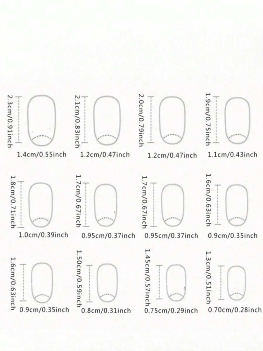 SHEIN طقم أظافر صناعية 24 قطعة مستطيلة مع غراء ومبرد