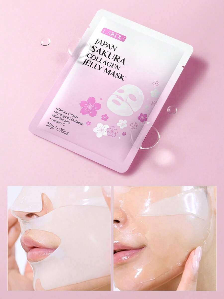 LAIKOU مجموعة أقنعة وجه جيلي الكولاجين اليابانية – 5 قطع