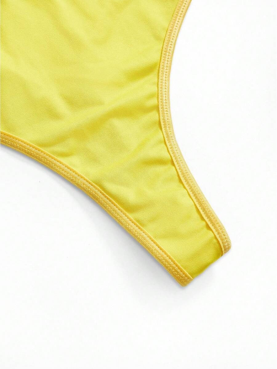 SHEIN طقم لانجري سنوايت نسائي 4 قطع بلون أزرق