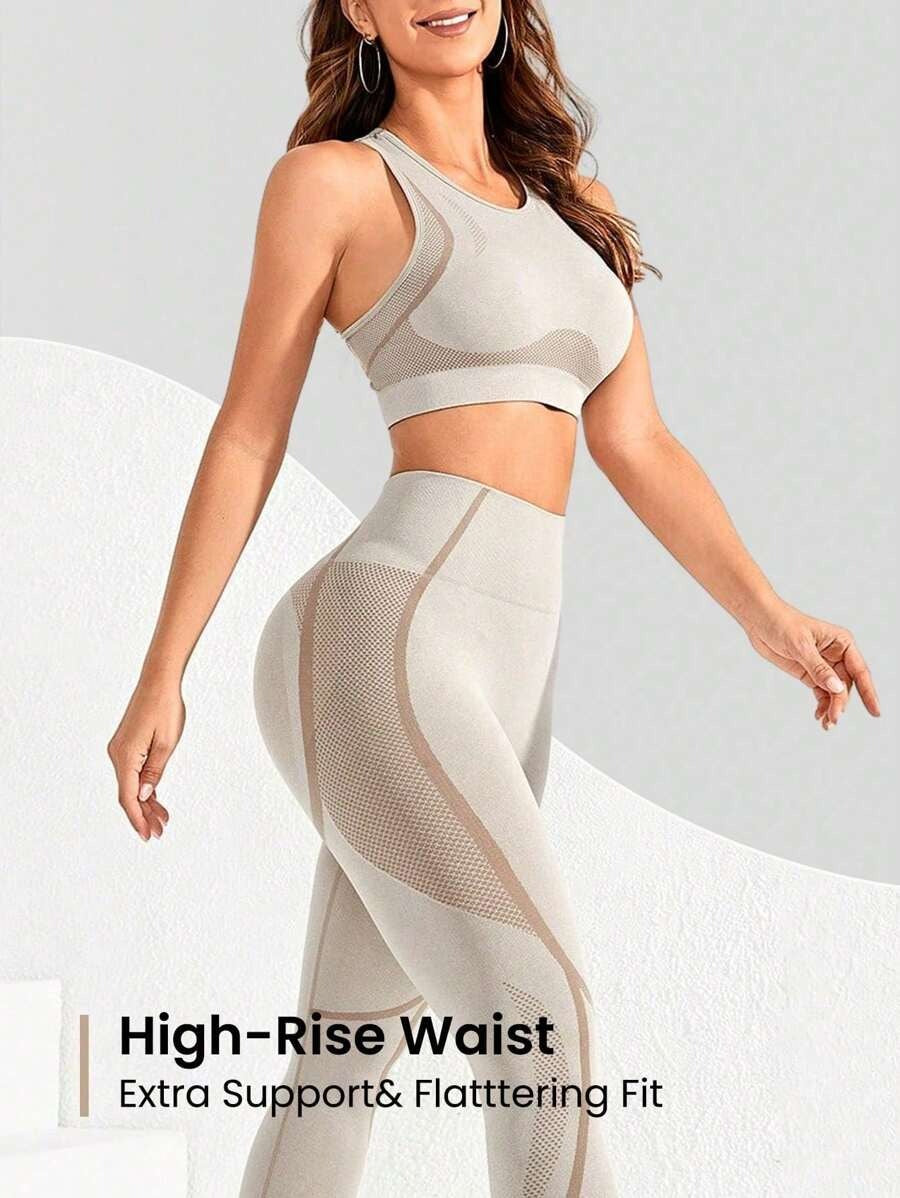 SHEIN طقم رياضي نسائي قطعتين بلون كاكي