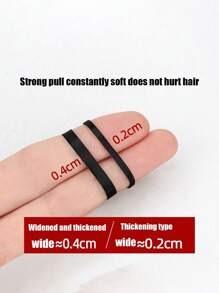 SHEIN ربطات شعر مرنة وسميكة بلون أسود
