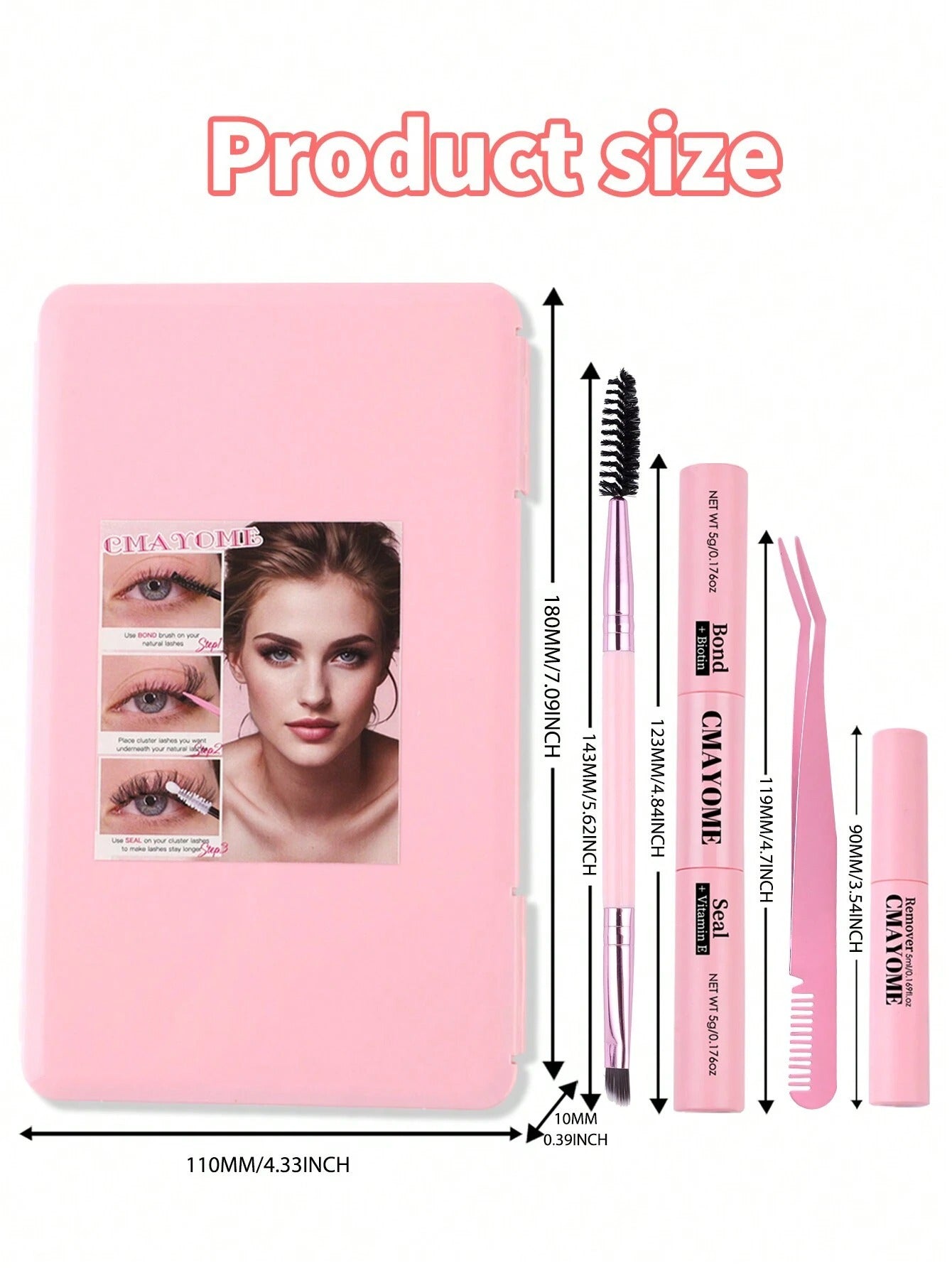 SHEIN DIY طقم 640 قطعة رموش عنقودية بأطوال مختلفة كثيفة