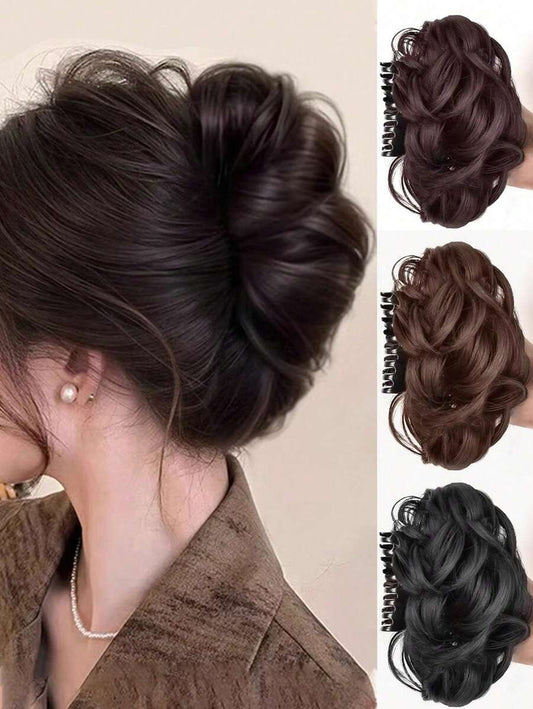 SHEIN  مشبك إضافة شعر كعكة مجعدة ناعمة بستايل أنثوي