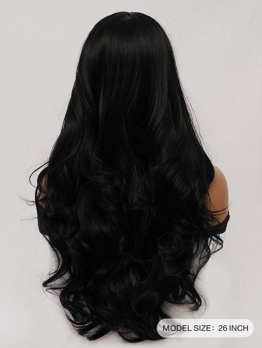 SHEIN شعر مستعار طويل أسود مجعد 66 سم