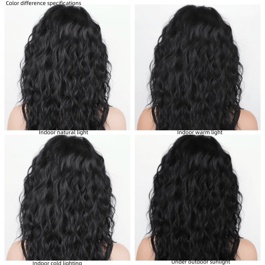 SHEIN باروكة شعر مجعد متوسط الطول بتموج بودي ويف