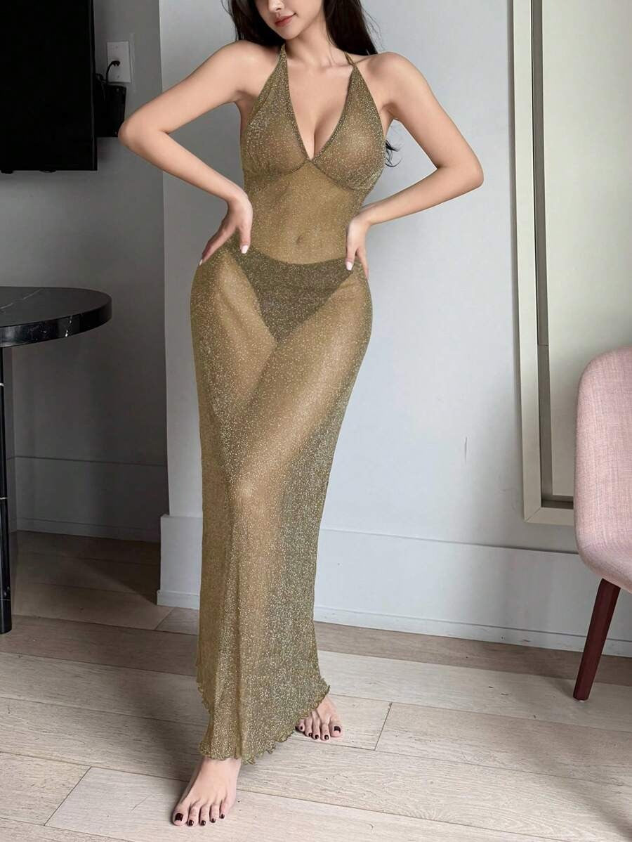 SHEIN DAZY قميص نوم طويل شفاف