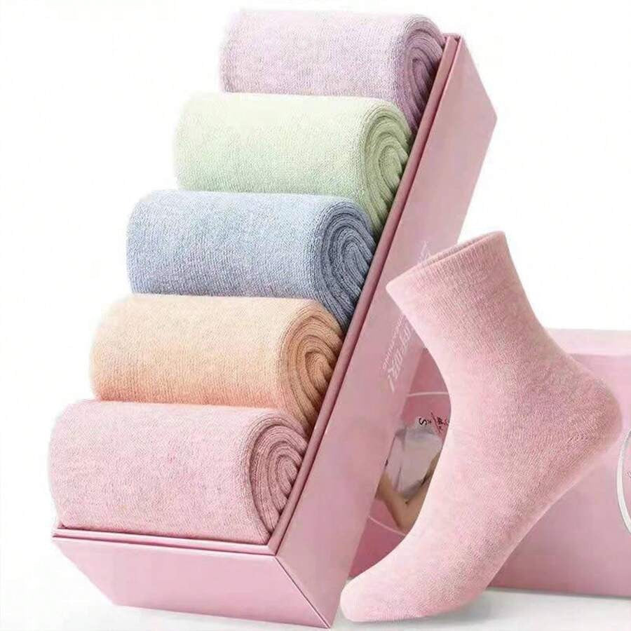 SHEIN 5 أزواج جوارب نسائية صوف شتوية دافئة