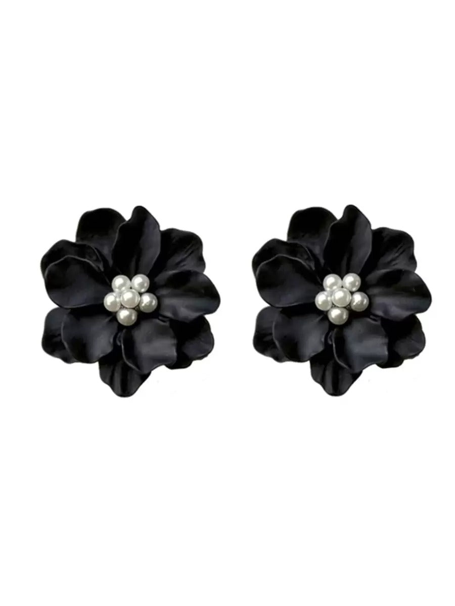 SHEIN زوج أقراط بزينة زهور وخرز صناعي