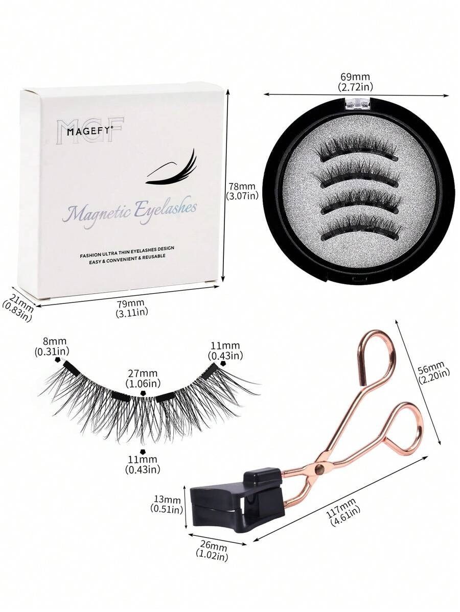 SHEIN MAGEFY 3D زوج رموش ناعمة وخفيفة مغناطيسية مانجا