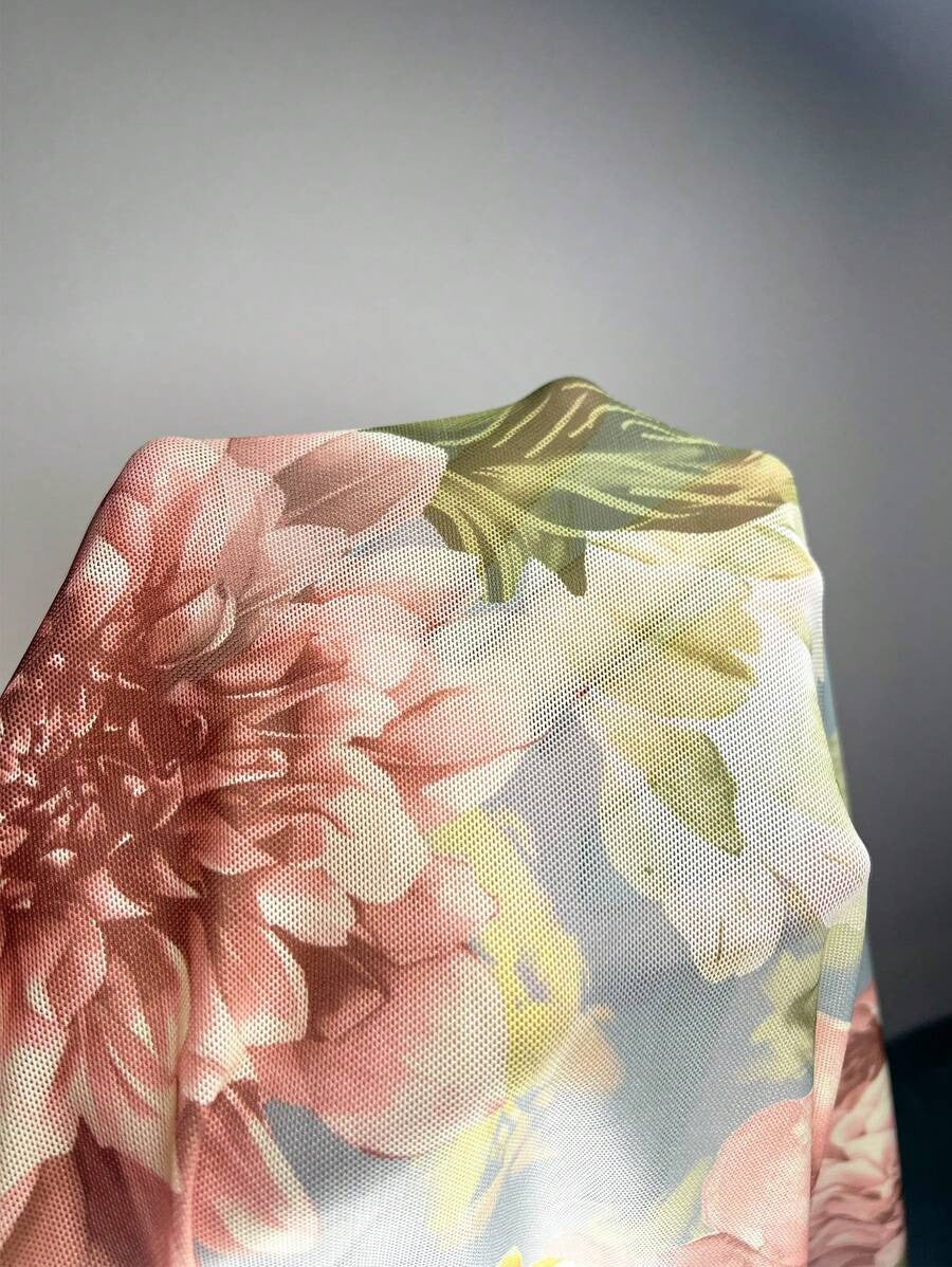 SHEIN Slumberist طقم قميص وإزار بطبعة زهرية ودانتيل