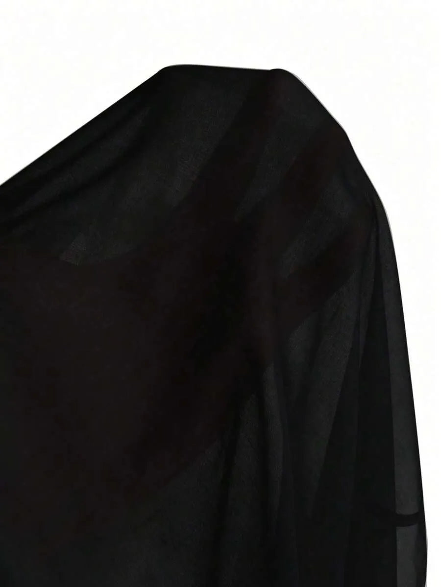 SHEIN Franclia قميص نسائي بأكمام طويلة وتصميم ضيق بلون أحادي
