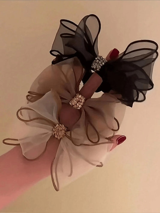 SHEIN ربطات شعر بفراشة راقية من الراين والشبك