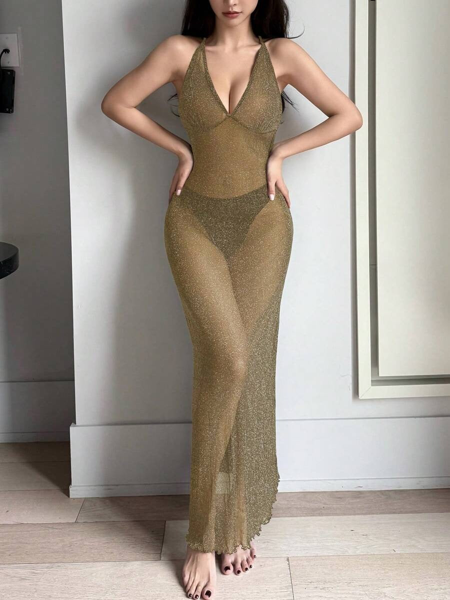 SHEIN DAZY قميص نوم طويل شفاف