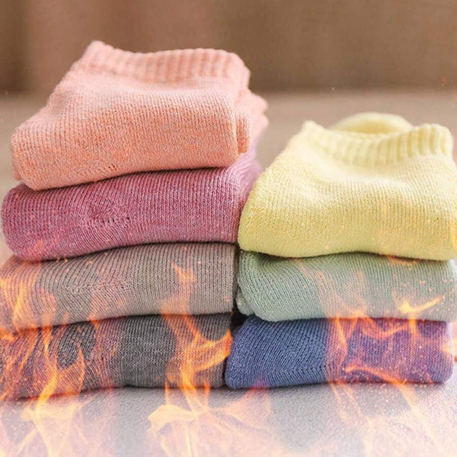 SHEIN 5 أزواج جوارب نسائية صوف شتوية دافئة