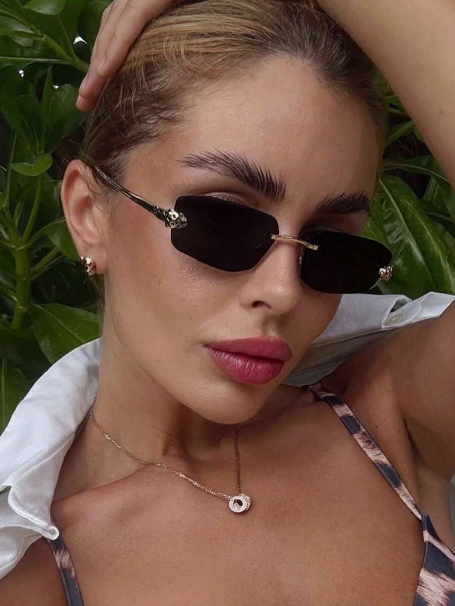 SHEIN نظارات بدون إطار بتصميم هندسي
