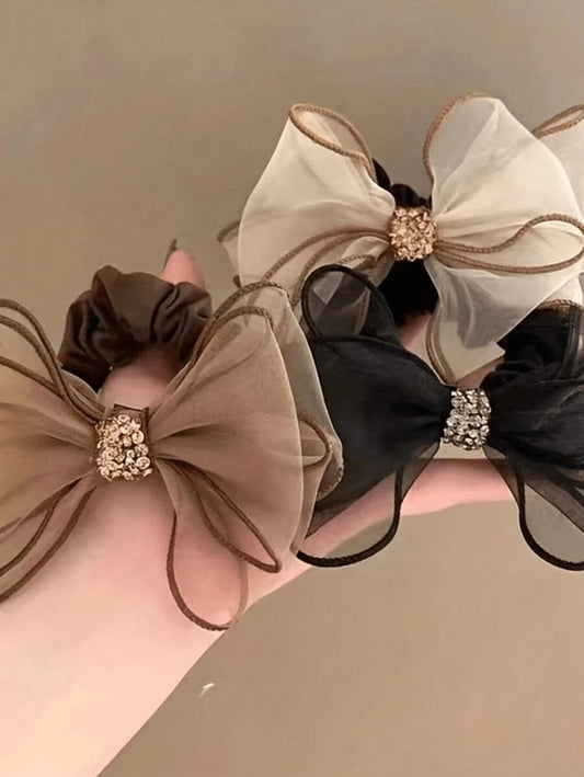 SHEIN ربطات شعر بفراشة راقية من الراين والشبك