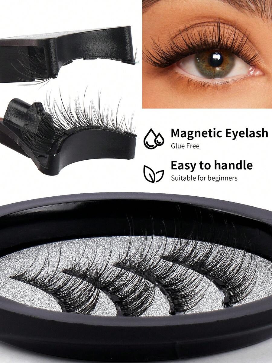 SHEIN MAGEFY 3D زوج رموش ناعمة وخفيفة مغناطيسية مانجا