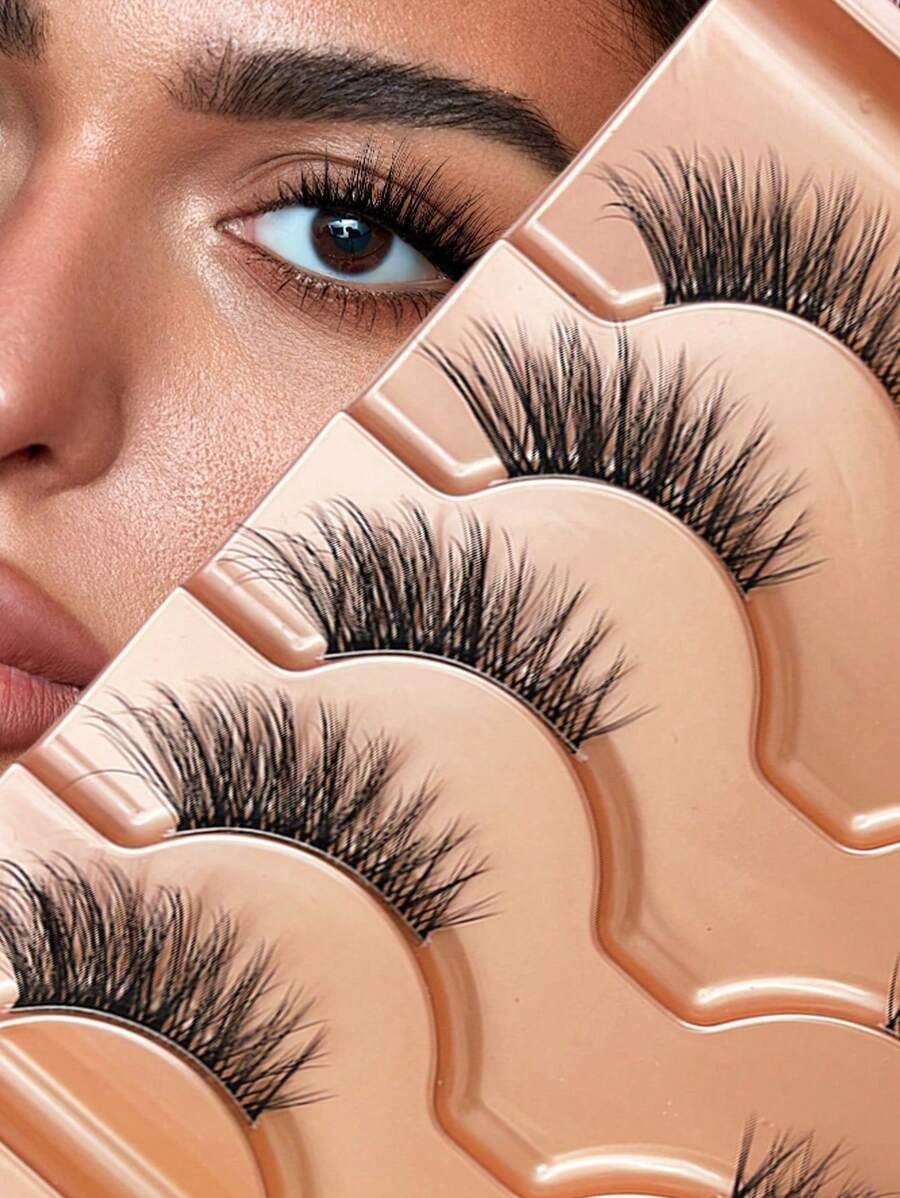 SHEIN طقم 5 أزواج من رموش عين القطة