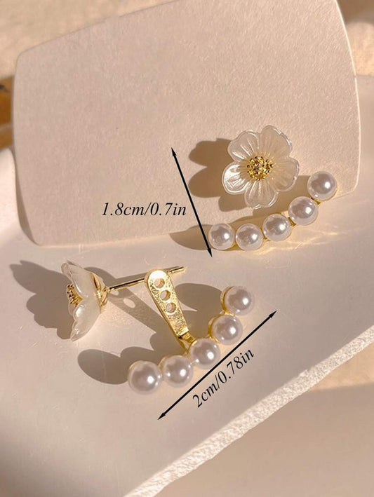 SHEIN أقراط زهرية مرصعة بالخرز