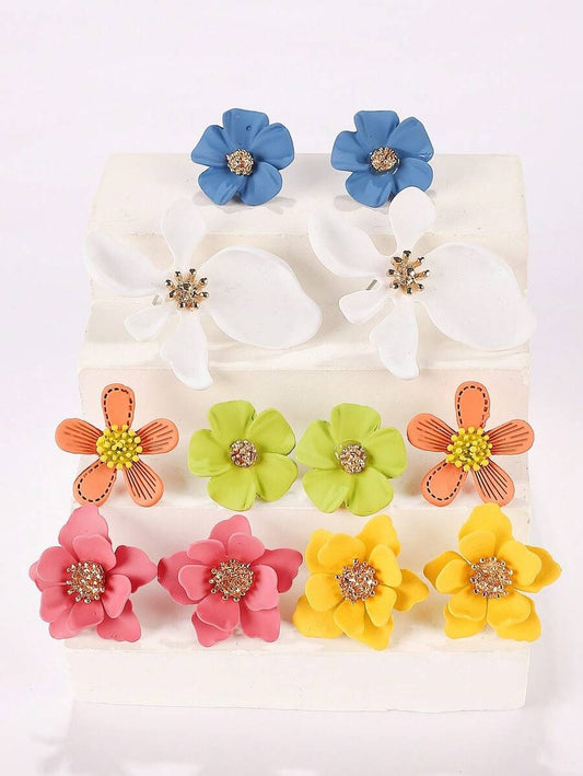 SHEIN طقم أقراط مميز 6 أزواج بتصميم بوهيمي