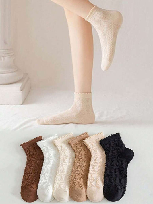 SHEIN  جوارب كاحل دانتيل نسائية خفيفة