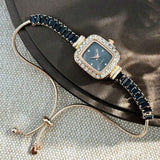 SHEIN ساعة معصم نسائية كوارتز سوداء قابلة للتعديل