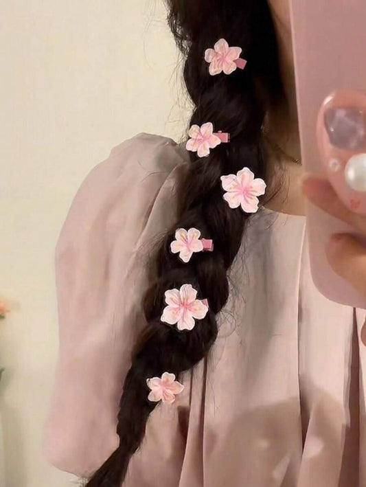 SHEIN مشابك شعر ناعمة ومميزة بلون وردي