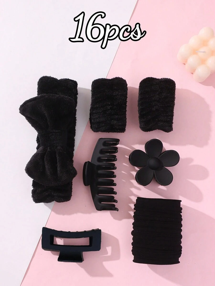 SHEIN طقم 16 قطعة من شرايط الرأس الفرو