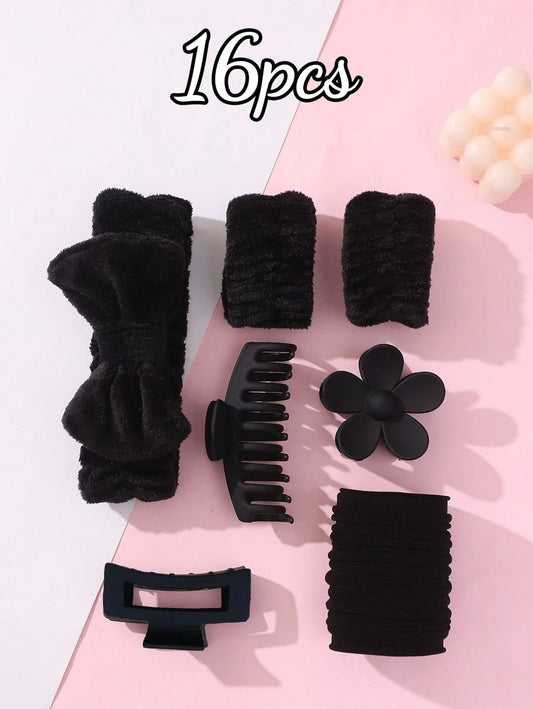 SHEIN طقم 16 قطعة من شرايط الرأس الفرو