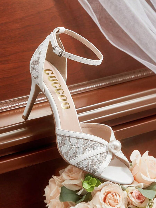 SHEIN qualityCUCCOO HITCHD  حذاء كعب عالي أنيق  بلون أبيض