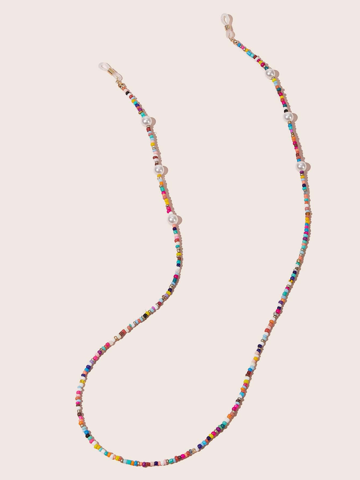SHEIN (النظارة غير مرفقة) سلسلة نظارة بخرز لؤلؤ صناعي