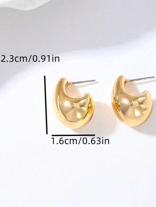 SHEIN زوج أقراط ذهبية بشكل قطرة ماء