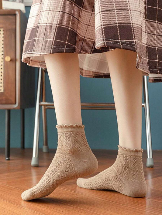 SHEIN  جوارب كاحل دانتيل نسائية خفيفة