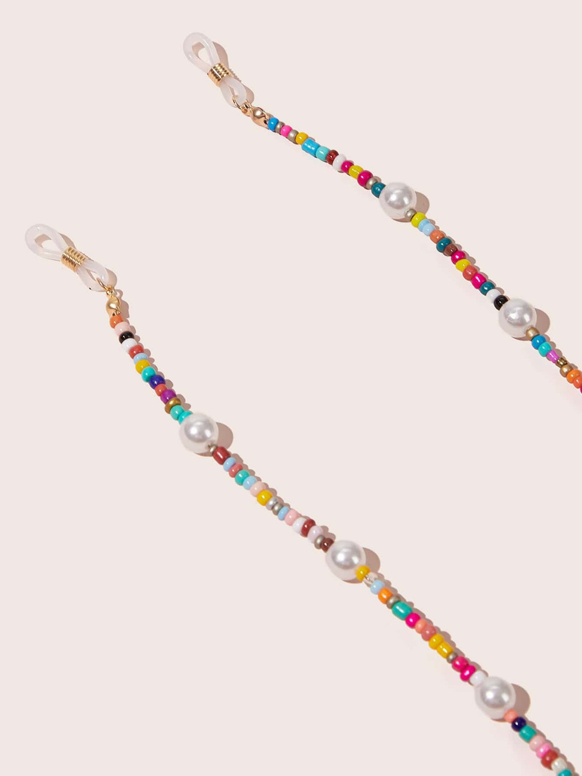 SHEIN (النظارة غير مرفقة) سلسلة نظارة بخرز لؤلؤ صناعي