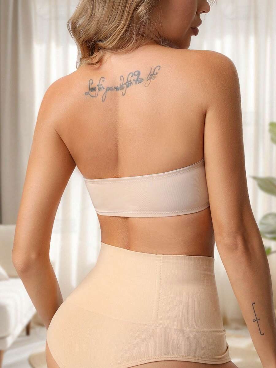 SHEIN حمالة صدر بلا أحزمة لون مشمشي