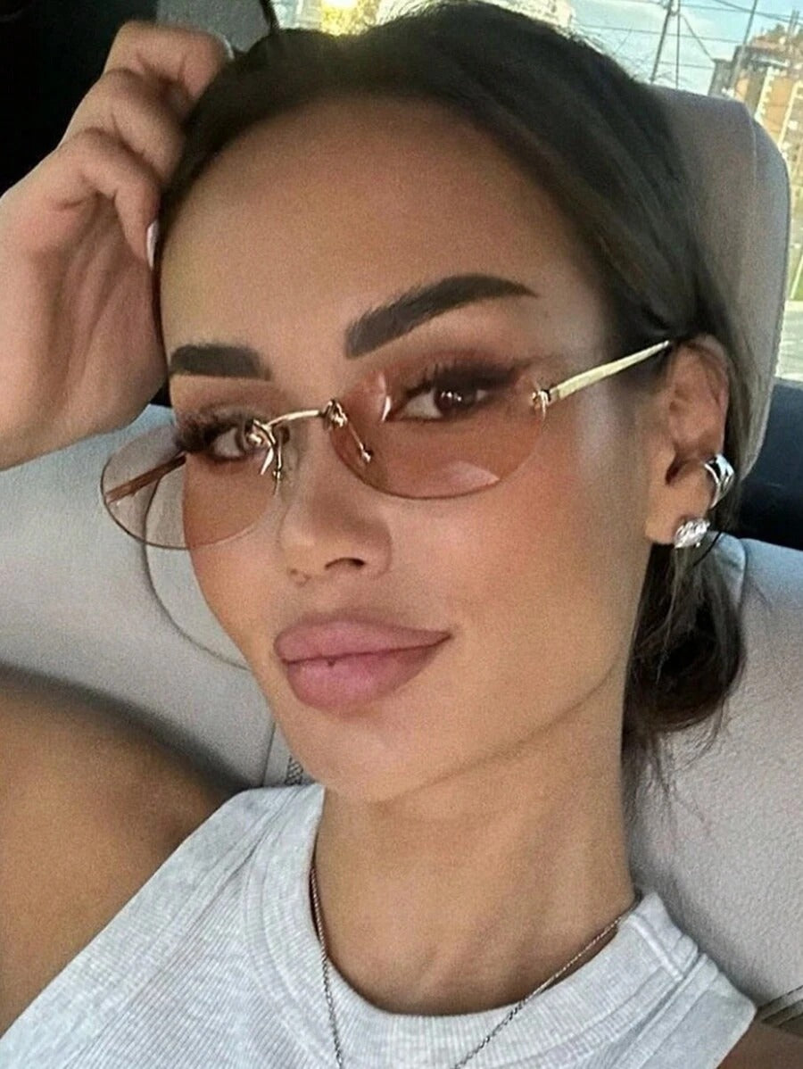 SHEIN نظارات شمسية دائرية بإطار معدني